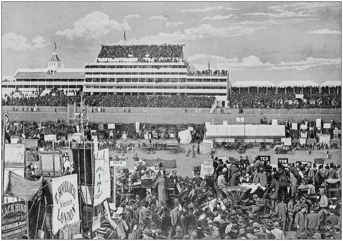 Framed Print : Antique black and white photograph of England and Wales: Derby Day, Epsom Framed Print : Antique black and white photograph of England and Wales: Derby Day, Epsom