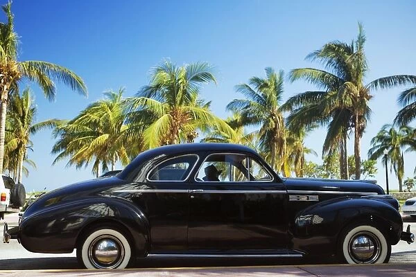 Antique, Car, City, Clear Sky, Close-Up, Color Image, Day, Florida, Head And Shoulders