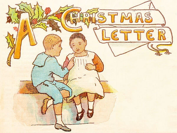 Antique children book illustrations: A Christmas Letter