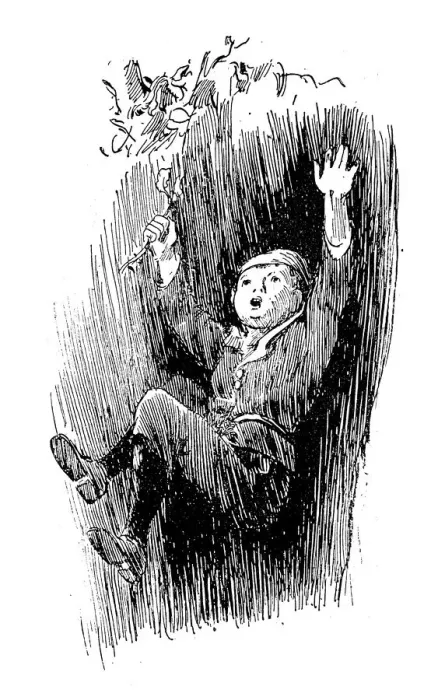 Framed Print : Antique children book illustrations: Boy falling Framed Print : Antique children book illustrations: Boy falling