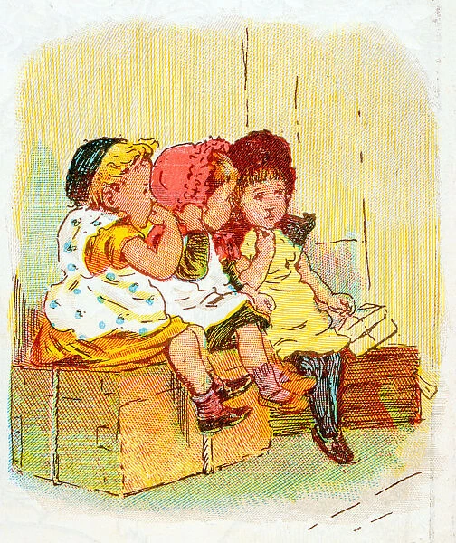 Antique children book illustrations: Children