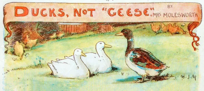 Framed Print : Antique children book illustrations: Ducks not Geese Framed Print : Antique children book illustrations: Ducks not Geese