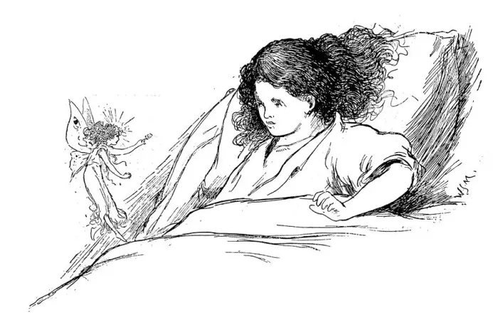 Framed Print : Antique children book illustrations: Fairy Framed Print : Antique children book illustrations: Fairy