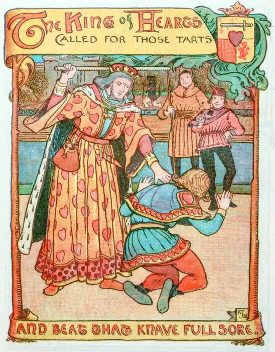 Framed Print : Antique children book illustrations: King of hearts Framed Print : Antique children book illustrations: King of hearts