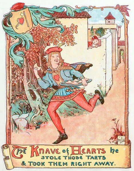 Antique children book illustrations: Knave of hearts