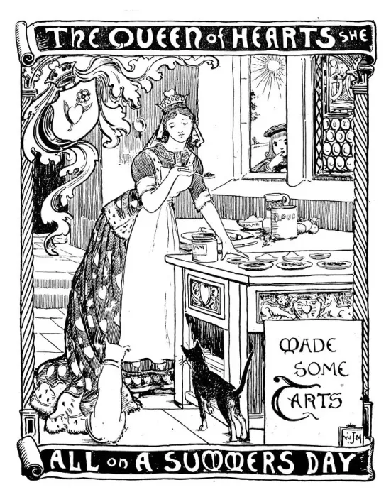 Framed Print : Antique children book illustrations: Queen of hearts Framed Print : Antique children book illustrations: Queen of hearts
