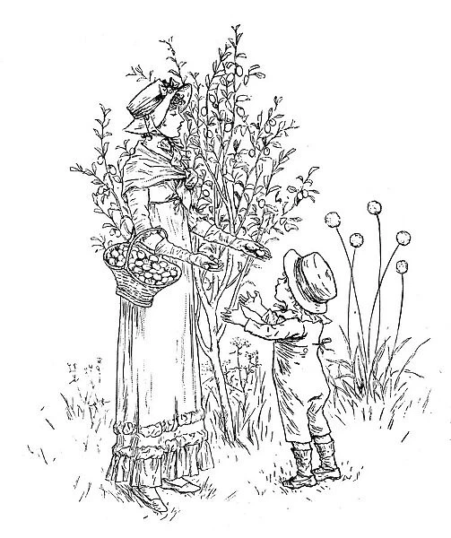 Antique children spelling book illustrations: Harvesting