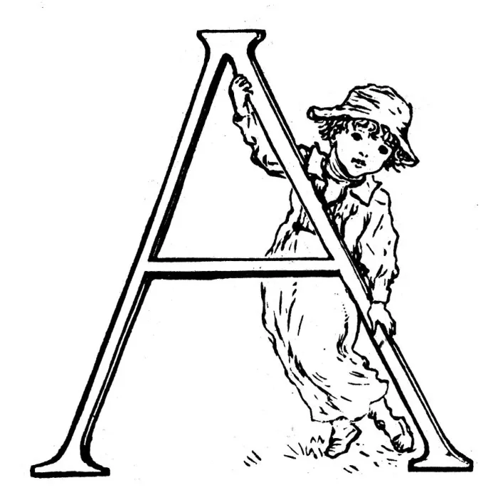 Framed Print : Antique children spelling book illustrations: Alphabet letter A Framed Print : Antique children spelling book illustrations: Alphabet letter A