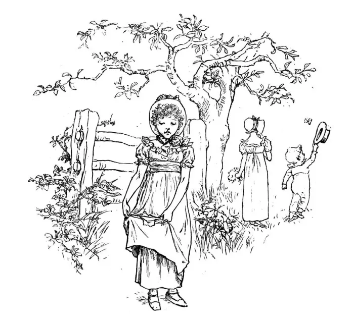 Framed Print : Antique children spelling book illustrations: Broken dress Framed Print : Antique children spelling book illustrations: Broken dress