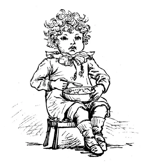 Framed Print : Antique children spelling book illustrations: Eating Framed Print : Antique children spelling book illustrations: Eating