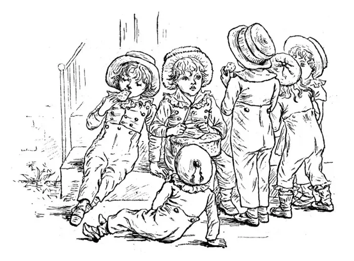 Framed Print : Antique children spelling book illustrations: Group Framed Print : Antique children spelling book illustrations: Group