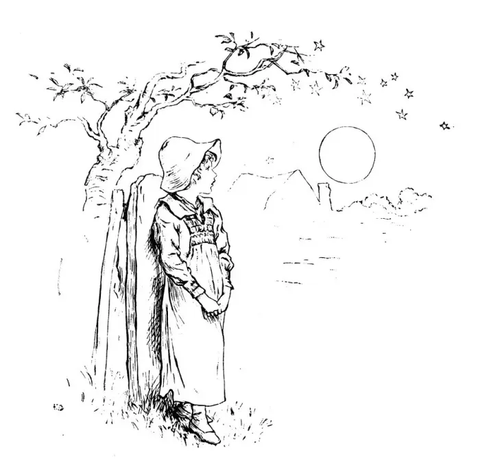 Framed Print : Antique children spelling book illustrations: Looking at sun Framed Print : Antique children spelling book illustrations: Looking at sun