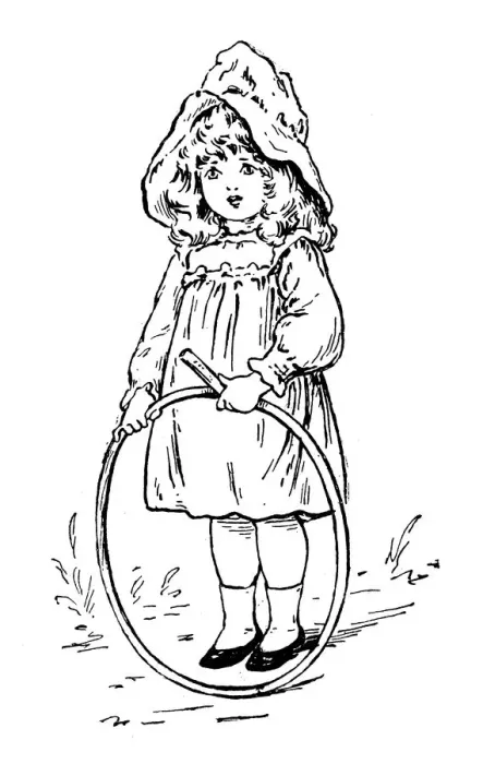 Framed Print : Antique childrens book comic illustration: little girl with ring Framed Print : Antique childrens book comic illustration: little girl with ring