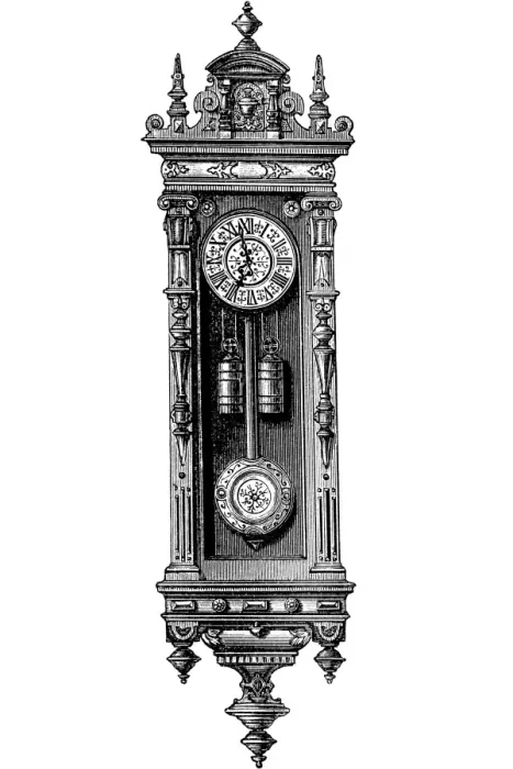 Framed Print : Antique clock Design Illustrations Framed Print : Antique clock Design Illustrations