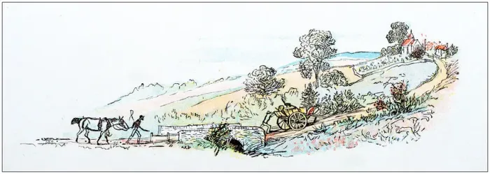 Framed Print : Antique color illustration by Randolph Caldecott Framed Print : Antique color illustration by Randolph Caldecott
