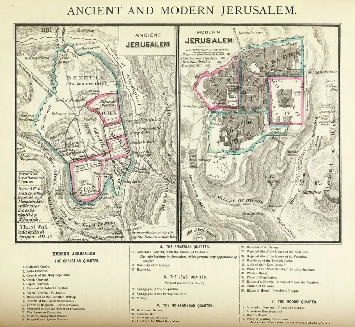 Framed Print : Antique Engraving: Ancient and Modern Jerusalem Map Engraving Framed Print : Antique Engraving: Ancient and Modern Jerusalem Map Engraving