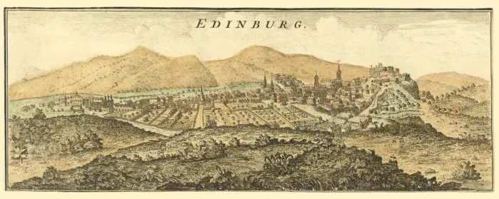 Framed Print : Antique Engraving of Edinburgh in Scotland