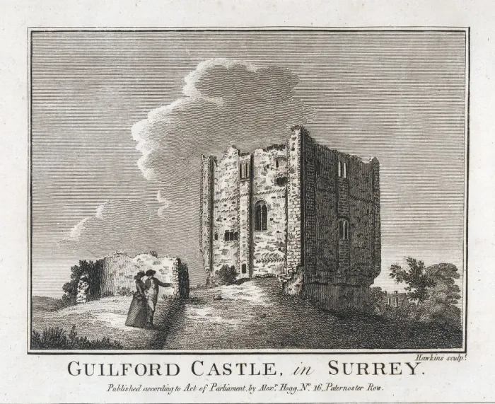 Framed Print : Antique Engraving of Guilford Castle, Surrey, England Framed Print : Antique Engraving of Guilford Castle, Surrey, England