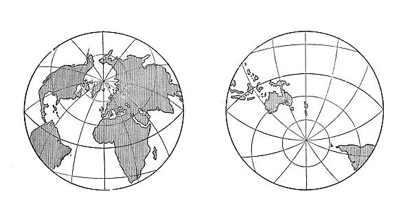 Antique engraving illustration: Globe