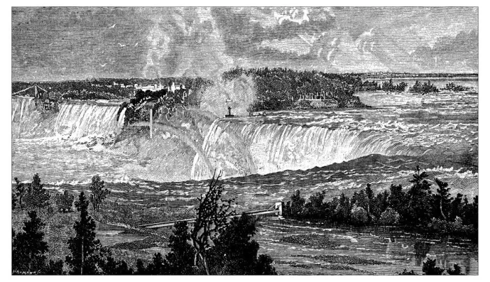 Framed Print : Antique engraving illustration: Niagara Falls Framed Print : Antique engraving illustration: Niagara Falls
