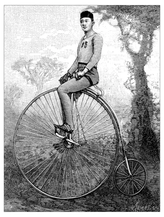 Framed Print : Antique engraving illustration: velocipede Framed Print : Antique engraving illustration: velocipede