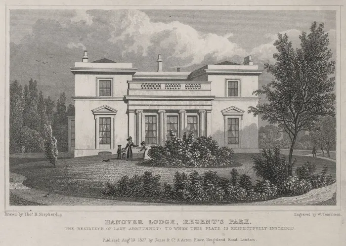 Framed Print : Antique Engraving of a Lodge in Regents Park Framed Print : Antique Engraving of a Lodge in Regents Park