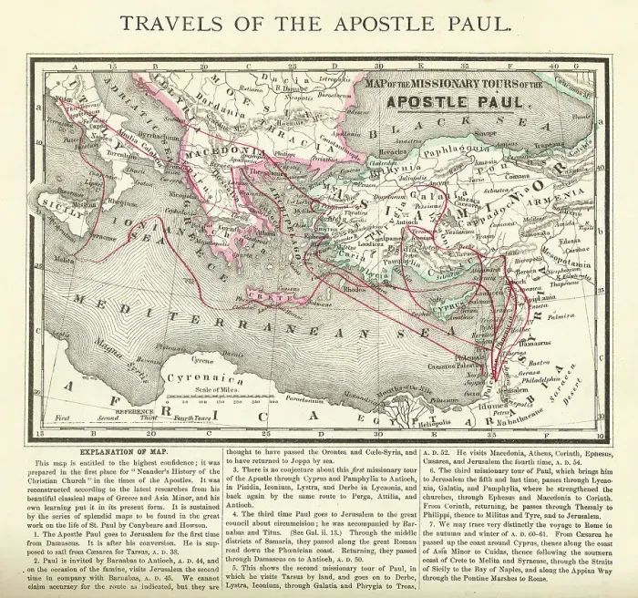 Framed Print : Antique Engraving: Travels of The Apostle Paul Map Engraving Framed Print : Antique Engraving: Travels of The Apostle Paul Map Engraving