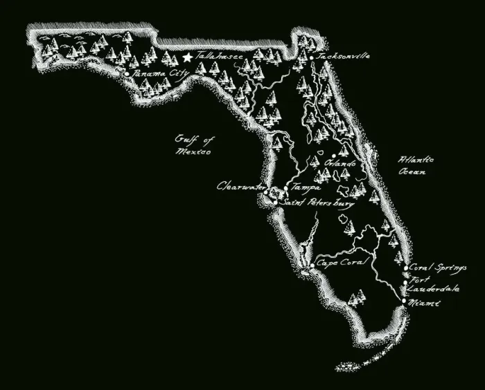 Framed Print : Antique Florida Map Framed Print : Antique Florida Map