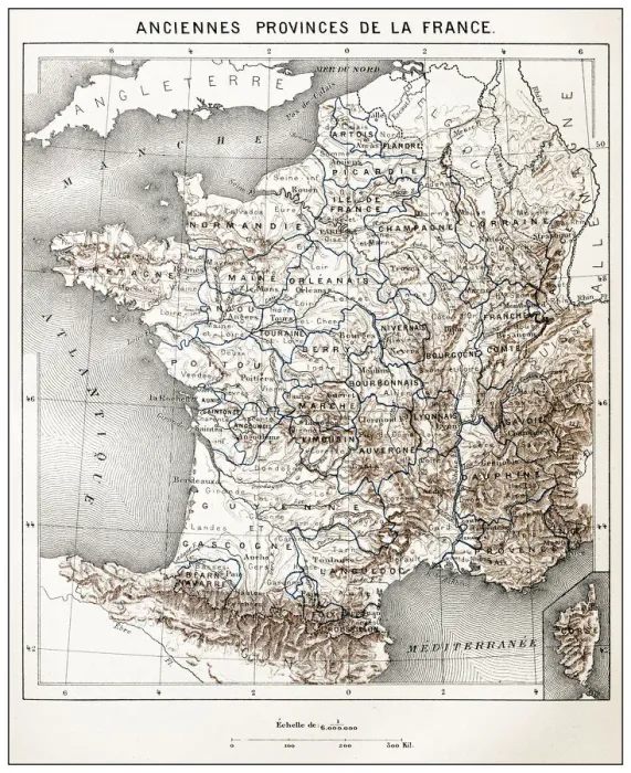 Framed Print : Antique French map of Antique Provinces of France Framed Print : Antique French map of Antique Provinces of France