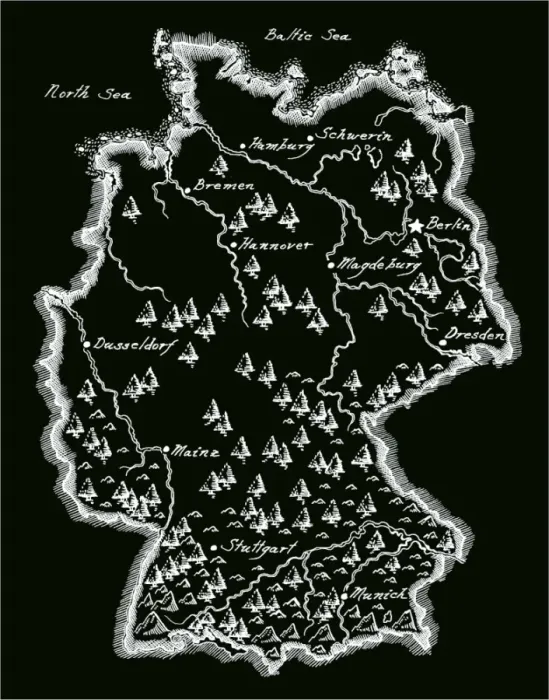 Framed Print : Antique Germany Map Framed Print : Antique Germany Map