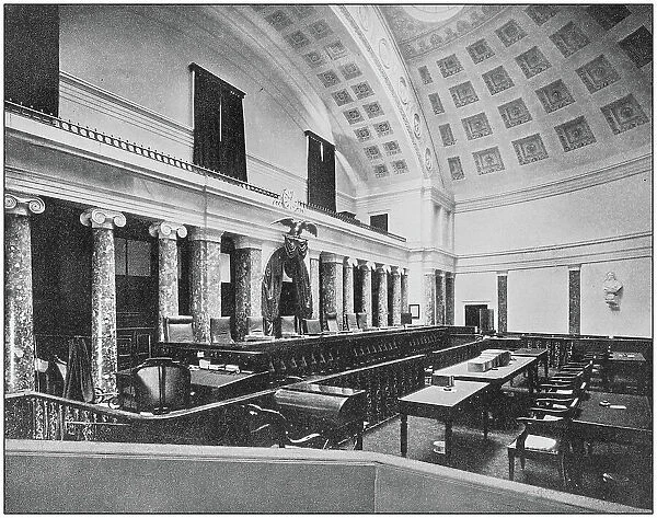Antique historical photographs from the US Navy and Army: Supreme Court Room, Washington