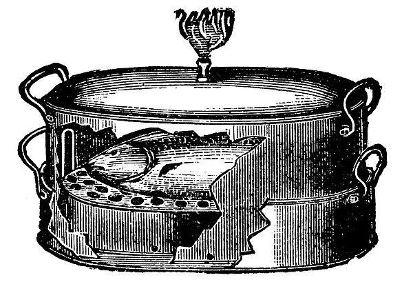Antique household book engraving illustration: Steamer