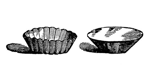 Antique household book engraving illustration: Patty pans