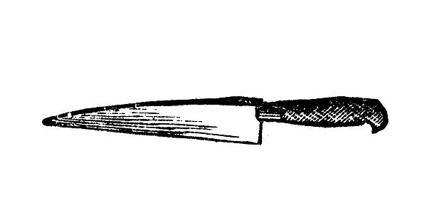 Antique household book engraving illustration: Knife