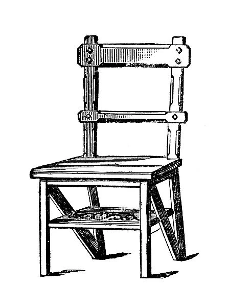 Antique household book engraving illustration: Chair