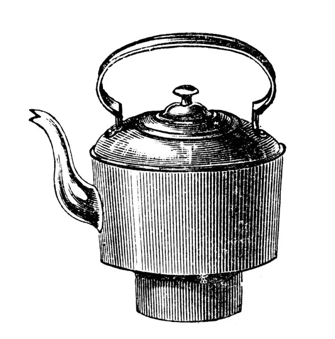 Framed Print : Antique household book engraving illustration: Kettle Framed Print : Antique household book engraving illustration: Kettle