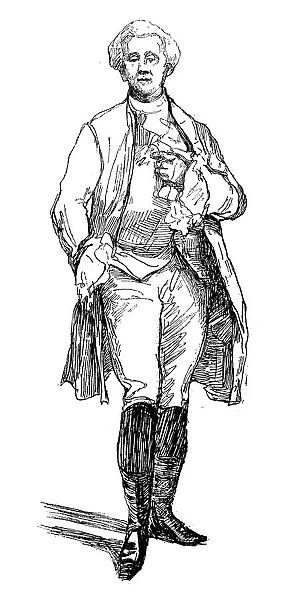 Antique illustration of 19th century man, actor
