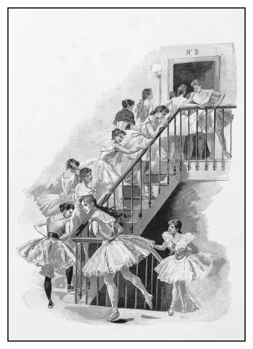 Framed Print : Antique illustration: Ballerinas