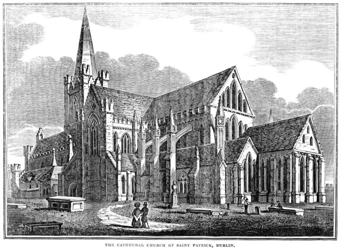 Framed Print : Antique illustration - The Cathedral Church of St Patrick, Dublin Framed Print : Antique illustration - The Cathedral Church of St Patrick, Dublin
