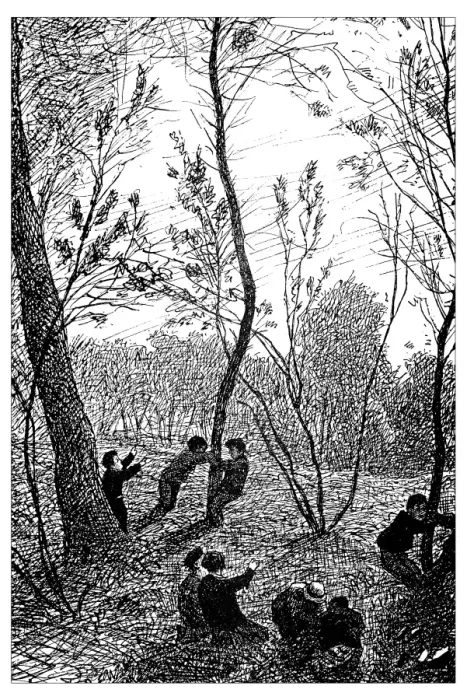 Framed Print : Antique illustration of cockchafer hunting in the woods Framed Print : Antique illustration of cockchafer hunting in the woods