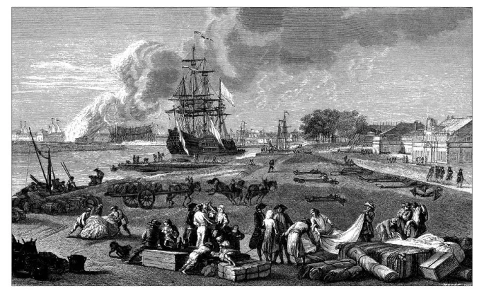 Framed Print : Antique illustration of dock Framed Print : Antique illustration of dock