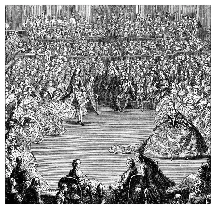 Framed Print : Antique illustration of elegant ball party Framed Print : Antique illustration of elegant ball party