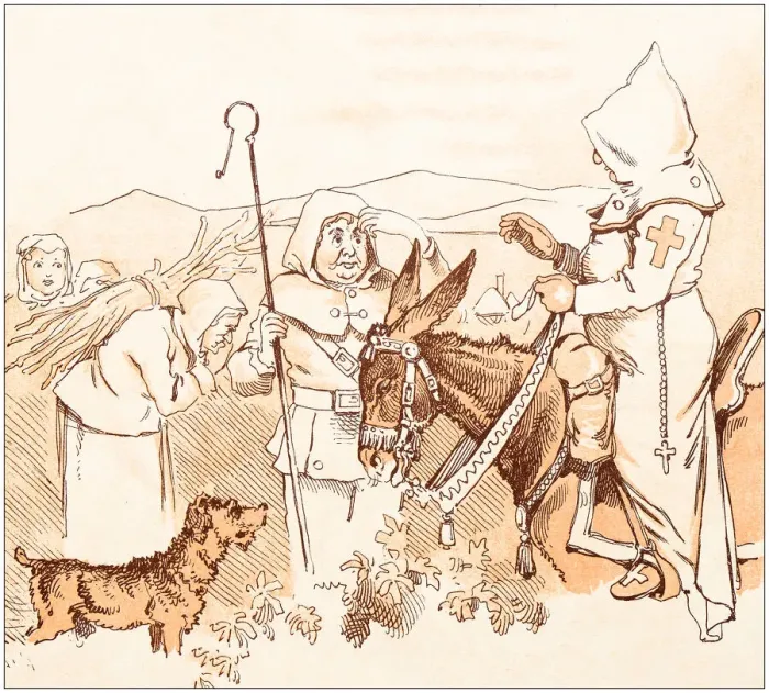 Framed Print : Antique illustration from fables picture book: The king and the abbot of Canterbury Framed Print : Antique illustration from fables picture book: The king and the abbot of Canterbury