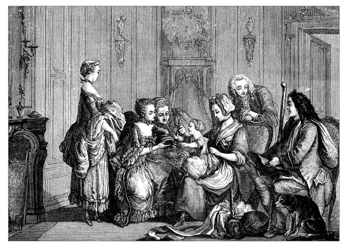 Framed Print : Antique illustration of family Framed Print : Antique illustration of family