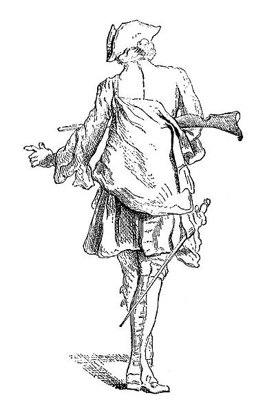 Antique illustration of French soldier