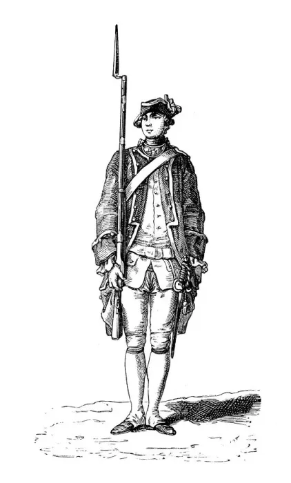 Framed Print : Antique illustration of French soldier