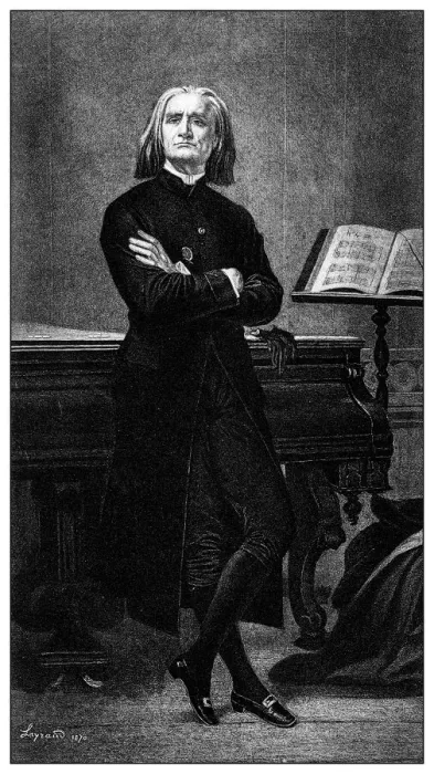 Framed Print : Antique illustration of important people of the past: Franz Liszt