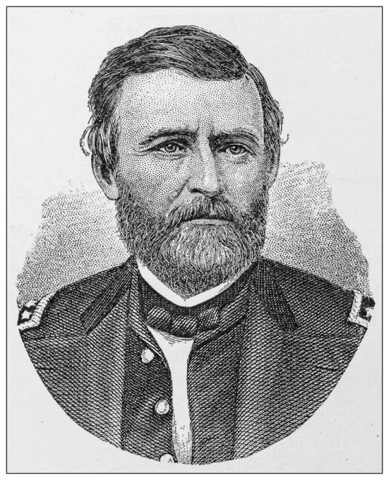 Framed Print : Antique illustration of important people of the past: Ulysses Simpson Grant Framed Print : Antique illustration of important people of the past: Ulysses Simpson Grant
