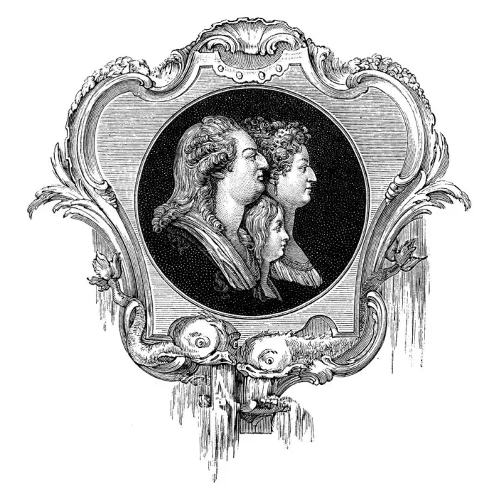 Framed Print : Antique illustration of Louis XV, Marie Antoinette Framed Print : Antique illustration of Louis XV, Marie Antoinette