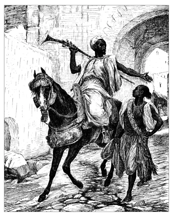 Framed Print : Antique illustration of man with bayonet riding a horse Framed Print : Antique illustration of man with bayonet riding a horse